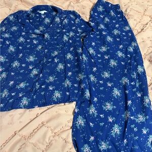 Charter Club Navy Floral Pajama Top